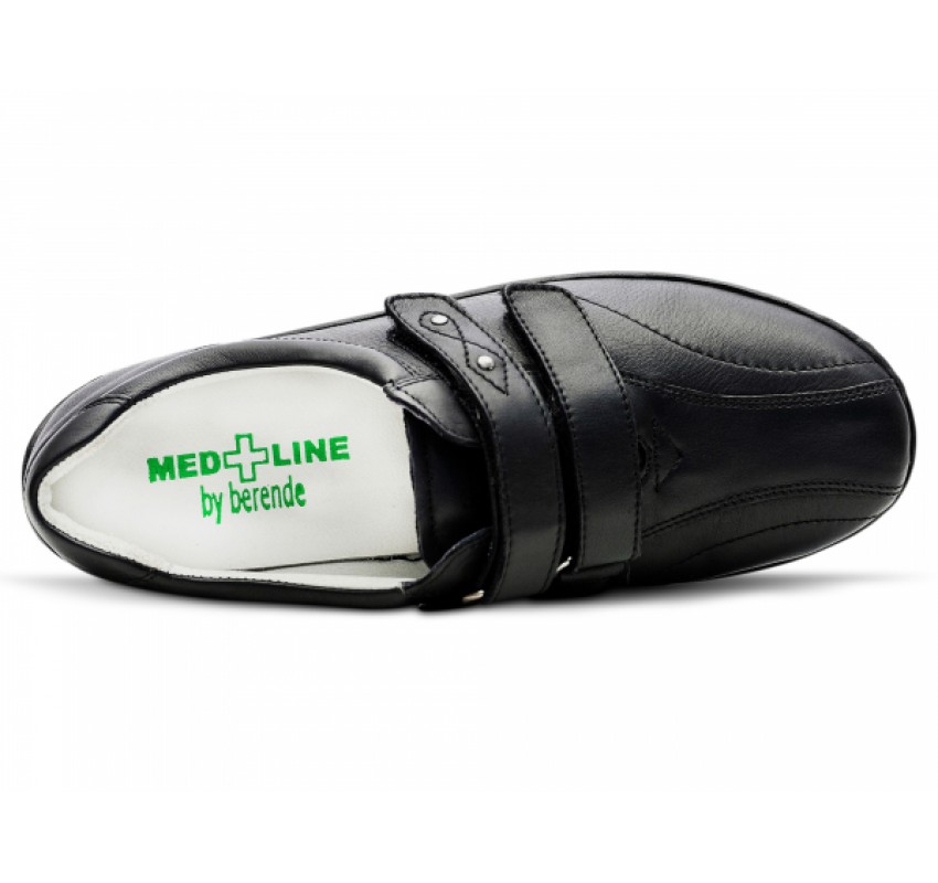 Pantofi dama medicali din piele naturala, ultra confort MED+LINE , BRD430N Negru