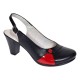 Pantofi dama eleganti slingback negru-rosu cu toc gros – design modern si confort 