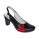 Pantofi dama eleganti slingback negru-rosu cu toc gros – design modern si confort 