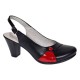 Pantofi dama eleganti slingback negru-rosu cu toc gros – design modern si confort 