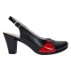 Pantofi dama eleganti slingback negru-rosu cu toc gros – design modern si confort 