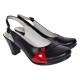 Pantofi dama eleganti slingback negru-rosu cu toc gros – design modern si confort 