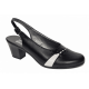 Pantofi dama eleganti decupati negru-alb cu toc – design modern din piele naturala BVS35LA