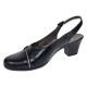 Pantofi dama eleganti decupati negru-alb cu toc – design modern din piele naturala BVS35LA