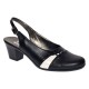 Pantofi dama eleganti decupati negru-alb cu toc – design modern din piele naturala BVS35LA