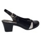 Pantofi dama eleganti decupati negru-alb cu toc – design modern din piele naturala BVS35LA