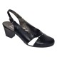 Pantofi dama eleganti decupati negru-alb cu toc – design modern din piele naturala BVS35LA