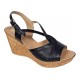 Sandale dama negre din piele naturala cu platforme de 8cm BVS45N