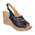 Sandale dama din piele naturala cu platforme de 8.5 cm Negru Floral BVS46XNF