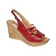 Sandale dama din piele naturala cu platforme de 8.5 cm Rosu BVS46XR