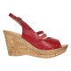 Sandale dama din piele naturala cu platforme de 8.5 cm Rosu BVS46XR