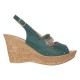 Sandale dama din piele naturala cu platforme de 8.5 cm Verde Color BVS46XV