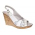 Sandale dama din piele naturala cu platforme de 10cm Alb Floral BVS47XA