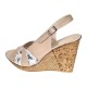 Sandale dama din piele naturala cu platforme de 10cm Bej Color BVS47XBF