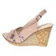Sandale dama din piele naturala cu platforme de 10cm Bej Floral BVS47XCON