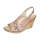 Sandale dama din piele naturala cu platforme de 10cm Bej Floral BVS47XCON