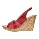 Sandale dama din piele naturala cu platforme de 10cm Rosu BVS47XR