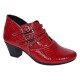 Botine dama rosii din piele naturala Croco cu toc de 6 cm BVS63CRR