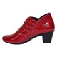 Botine dama rosii din piele naturala Croco cu toc de 6 cm BVS63CRR