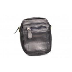 Borseta pentru barbati, de umar, din piele naturala, de culoare neagra - CH91472N