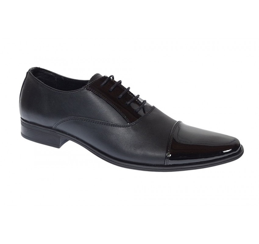 Pantofi eleganti barbati din piele naturala - Model cu varf lacuit Nicholas