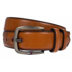 Curea barbati, eleganta pentru costum, latime 3.7cm, maro coniac, piele eco premium - CK100CON