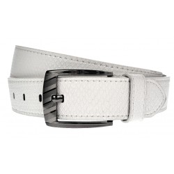 Curea barbati, casual pentru jeans, latime 3.8cm, ALB, piele eco - CK103A