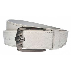 Curea barbati, casual pentru jeans, latime 3.8cm, ALB, piele eco - CK103A