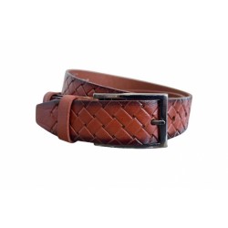 Curea barbati, casual, eleganta, din piele naturala, maro, latime 3.5cm - CK107M