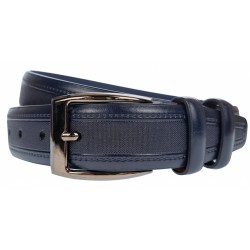 Curea barbati, eleganta pentru costum, latime 3.5cm, BLEUMARIN, piele eco - CK108BL