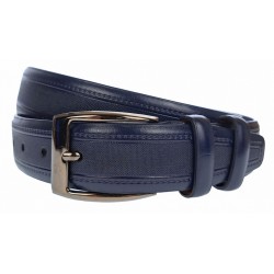 Curea barbati, eleganta pentru costum, latime 3.5cm, BLEUMARIN, piele eco - CK108BL