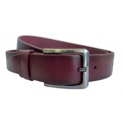 Curea barbati, casual, eleganta, din piele naturala, Bordo 3.5cm - CK109VIS