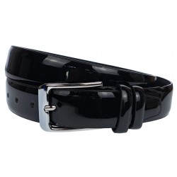 Curea barbati eleganta pentru costum, latime 3.5cm, Negru LAC, piele ecologica  - CK110NLAC