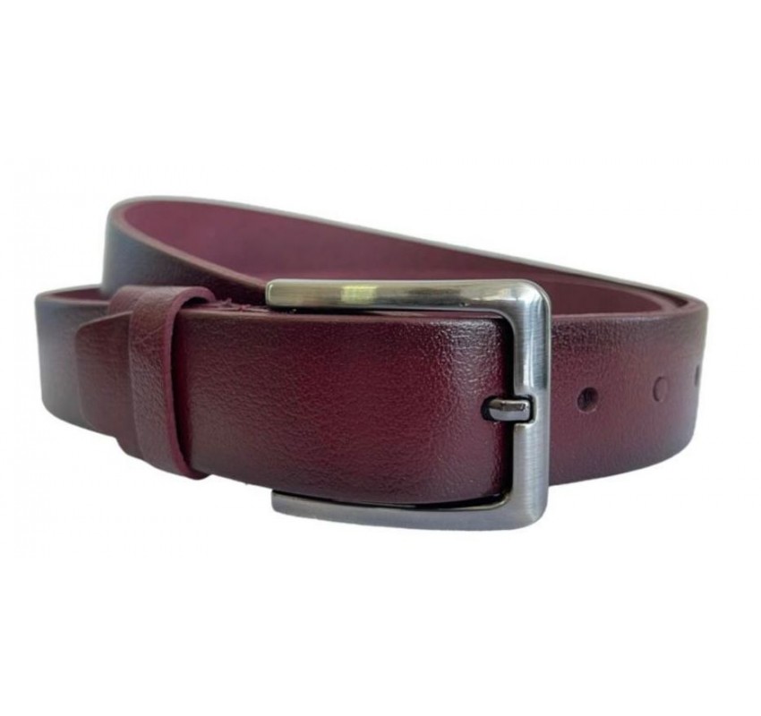 Curea barbati, casual, eleganta, din piele naturala, cusatura, Bordo 4cm - CK110VIS