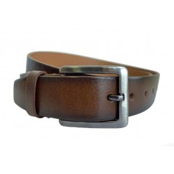 Curea barbati, casual, eleganta, din piele naturala, maro, latime 4 cm - CK118M