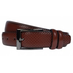 Curea barbati, eleganta, latime 3.5cm, Maro coniac, piele eco - CK120M