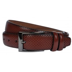 Curea barbati, eleganta, latime 3.5cm, Maro coniac, piele eco - CK120M