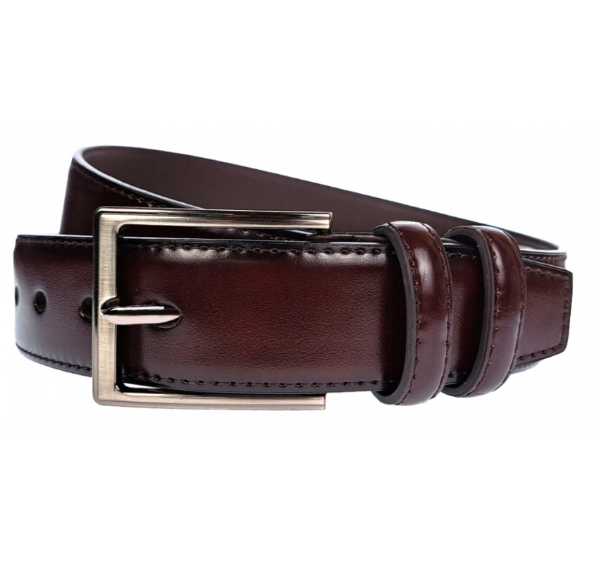 Curea barbati, eleganta, latime 3.5cm, Bordeaux, cusatura, piele eco - CK124VIS