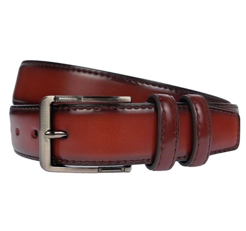 Curea barbati, eleganta, latime 3.5cm, BORDEAUX, piele eco - CK132VIS