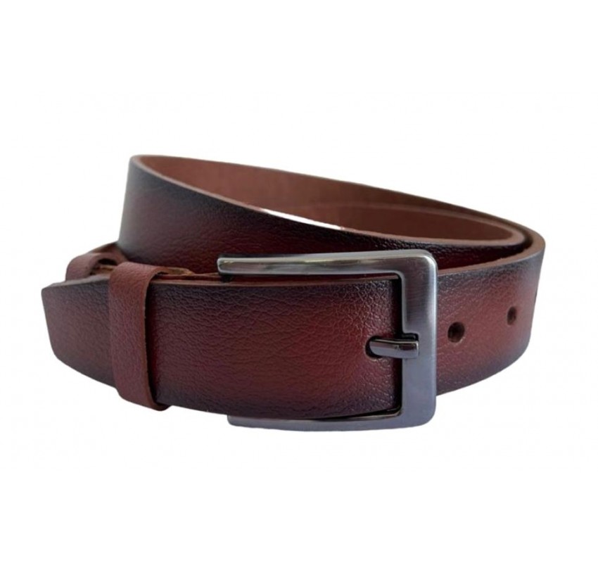 Curea barbati, casual, eleganta, din piele naturala, bordo 3.5cm - CK14M35CM