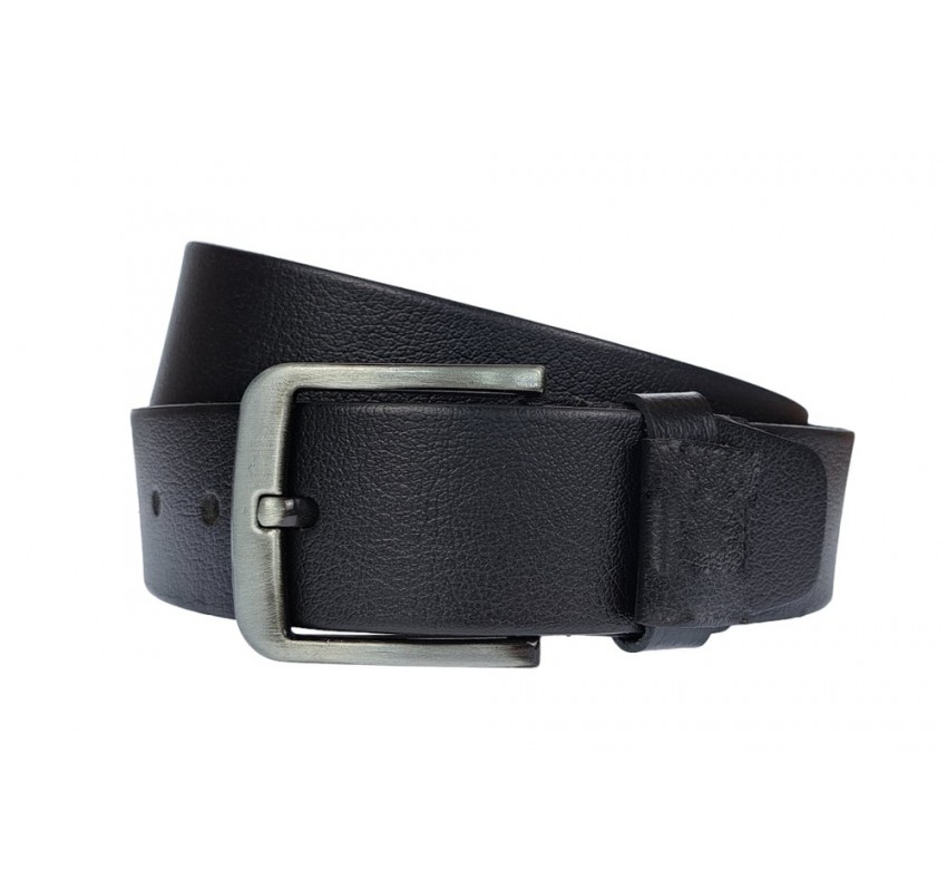 Curea casual barbati pentru jeans, catarama metalica, latime 4.5 cm, negru, piele naturala - CK215N