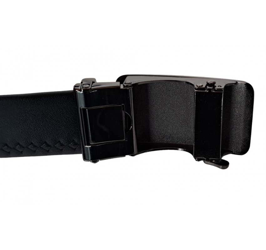 Curea eleganta barbati pentru costum, catarama metalica fara ac, latime 3.5 cm, lungime reglabila, negru - CK216N