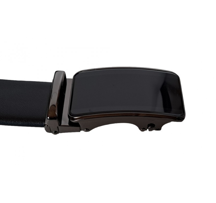 Curea eleganta barbati pentru costum, catarama metalica fara ac, latime 3.5 cm, lungime reglabila, negru - CK216N