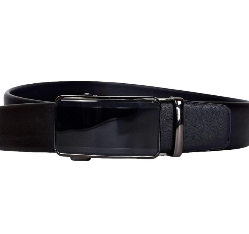 Curea eleganta barbati pentru costum, catarama metalica fara ac, latime 3.5 cm, lungime reglabila, negru - CK216N
