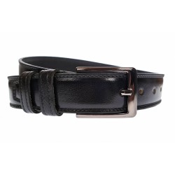 Curea barbati, casual, eleganta, din piele naturala, cusatura, Negru, latime 3.5cm - CK21N35 Curea barbati, casual, eleganta, din piele naturala, cusatura, Negru, latime 3.5cm - CK21N35