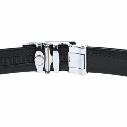 Curea din piele pentru barbati, catarama metalica fara ac, latime 3.5 cm, lungime reglabila, negru - CK239NSS Curea din piele pentru barbati, catarama metalica fara ac, latime 3.5 cm, lungime reglabila, negru - CK239NSS