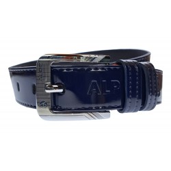 Curea barbati, casual, din piele naturala, Bleumarin Lacuit 3.5cm - CK29LBL