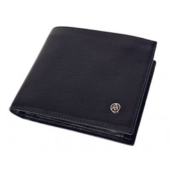 Portofel barbati din piele naturala, negru, 11 x 9 cm, CK591N