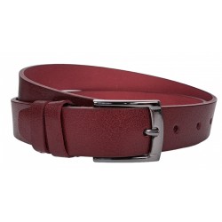 Curea barbati, eleganta, pentru costum, din piele naturala, Bordeaux, 3cm - CK74VIS