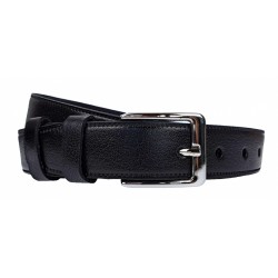 Curea barbati, eleganta, pentru costum, din piele naturala, Negru, 3cm - CK75N